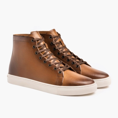 Brown Thursday Boots Premier Men's High Top Sneakers | US4987KXH